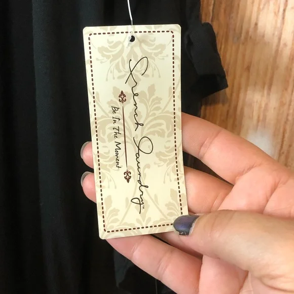 NWT French Laundry Black 3/4 Ruffle Sleeve Top - Picture 5 of 8